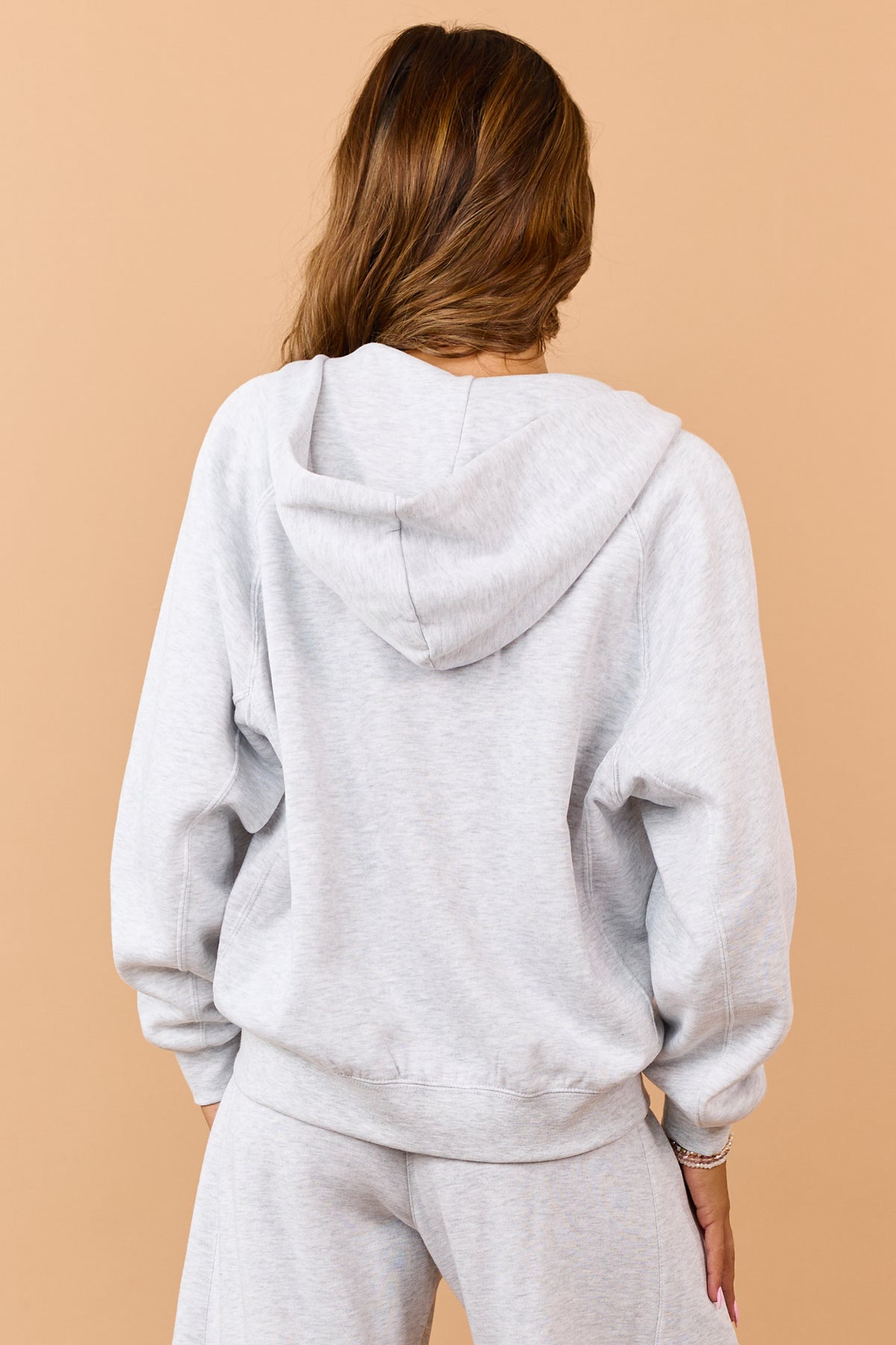 Heather Grey Hooded Zip Up Fleece Jacket