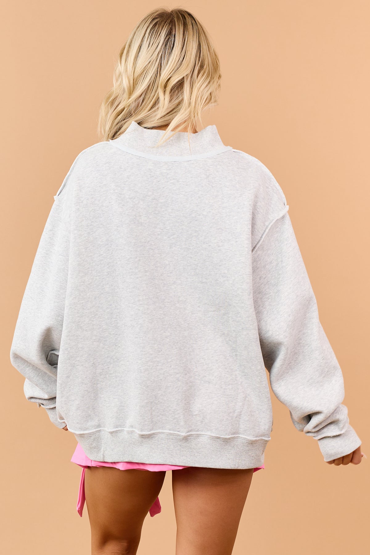 Heather Grey 'Pilates' & 'Yoga' Reversible Sweatshirt
