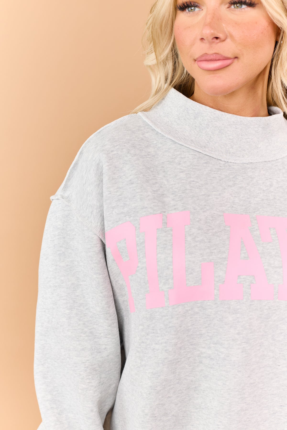 Heather Grey 'Pilates' & 'Yoga' Reversible Sweatshirt