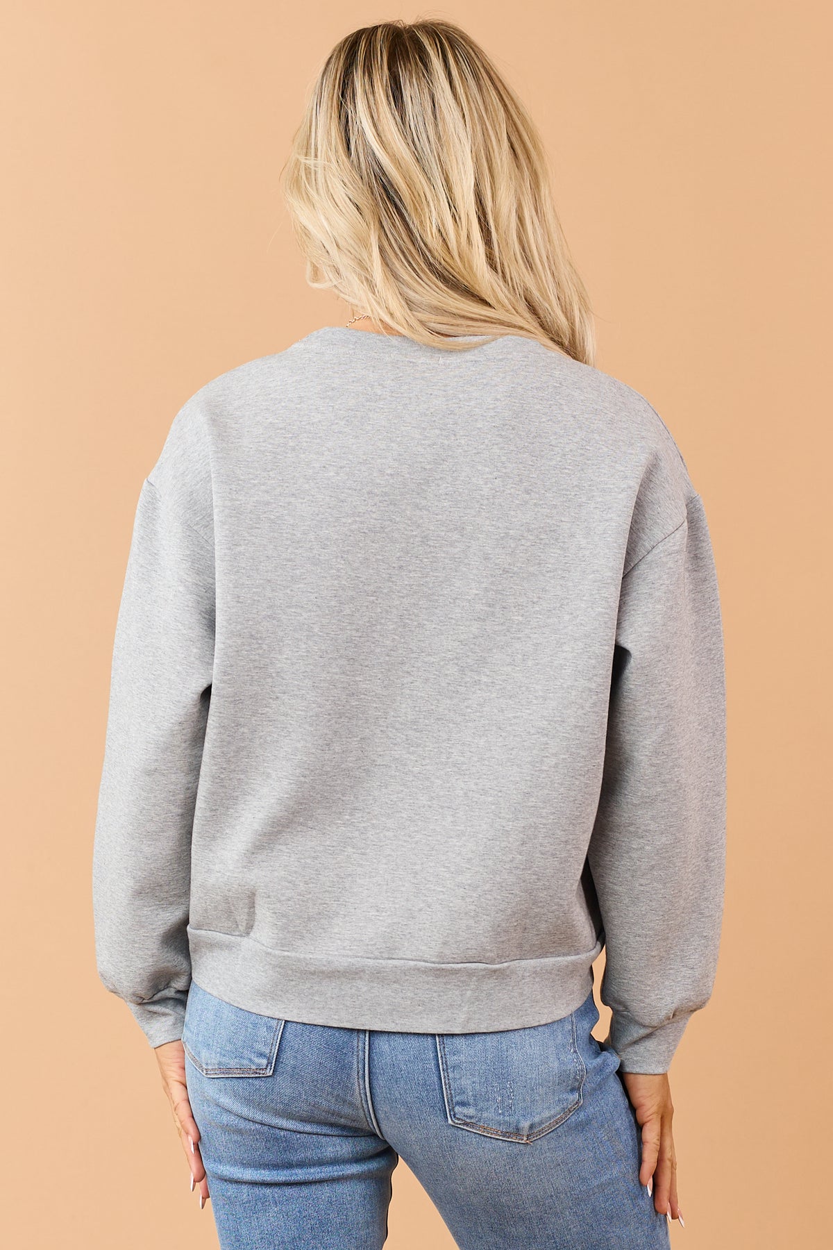 Heather Grey Relaxed Lace Hem Sweatshirt