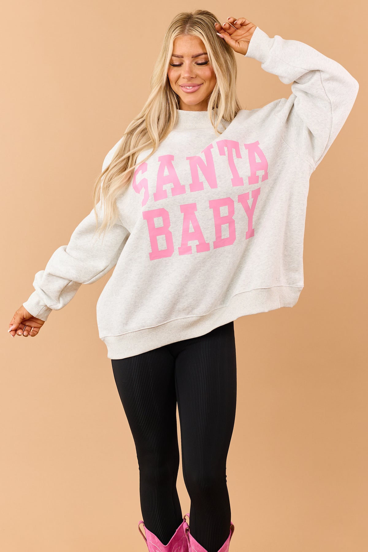 Heather Grey 'Santa Baby' & 'Santa's Fav' Sweatshirt