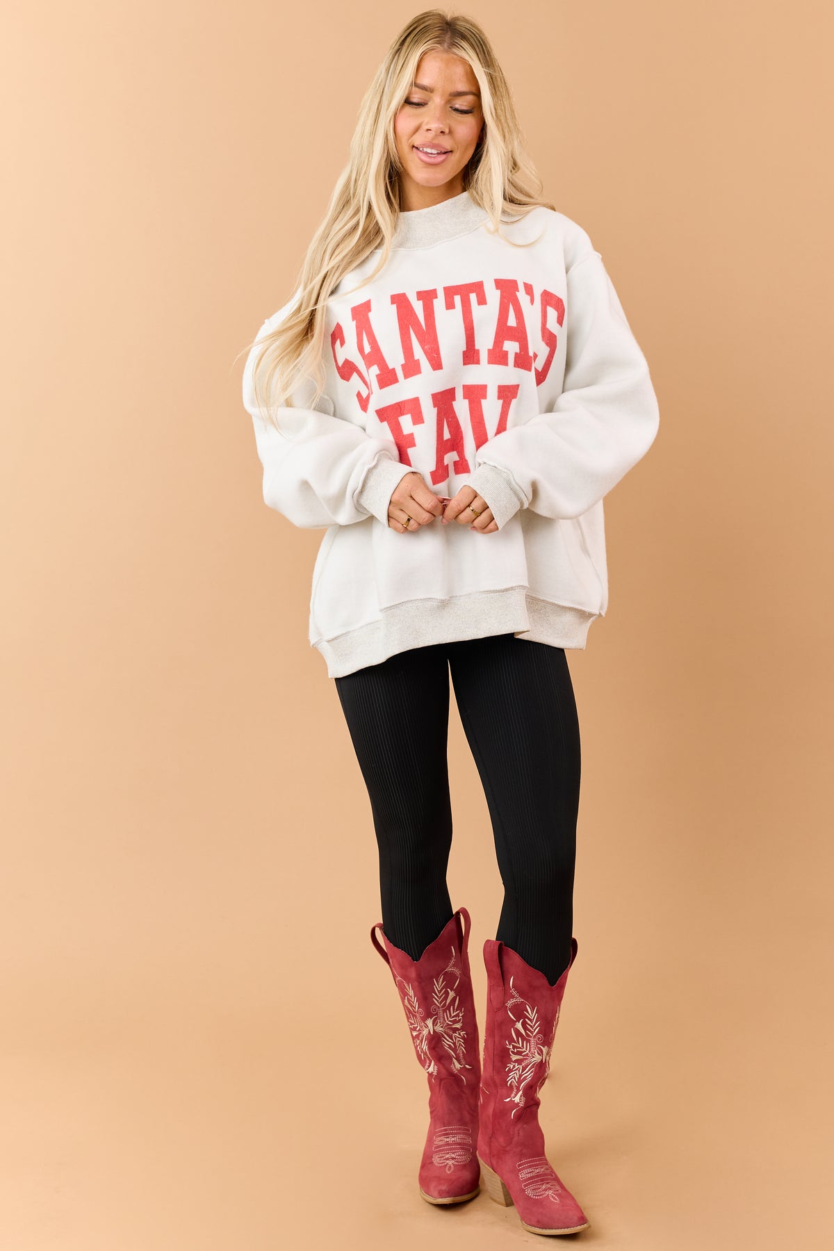 Heather Grey 'Santa Baby' & 'Santa's Fav' Sweatshirt