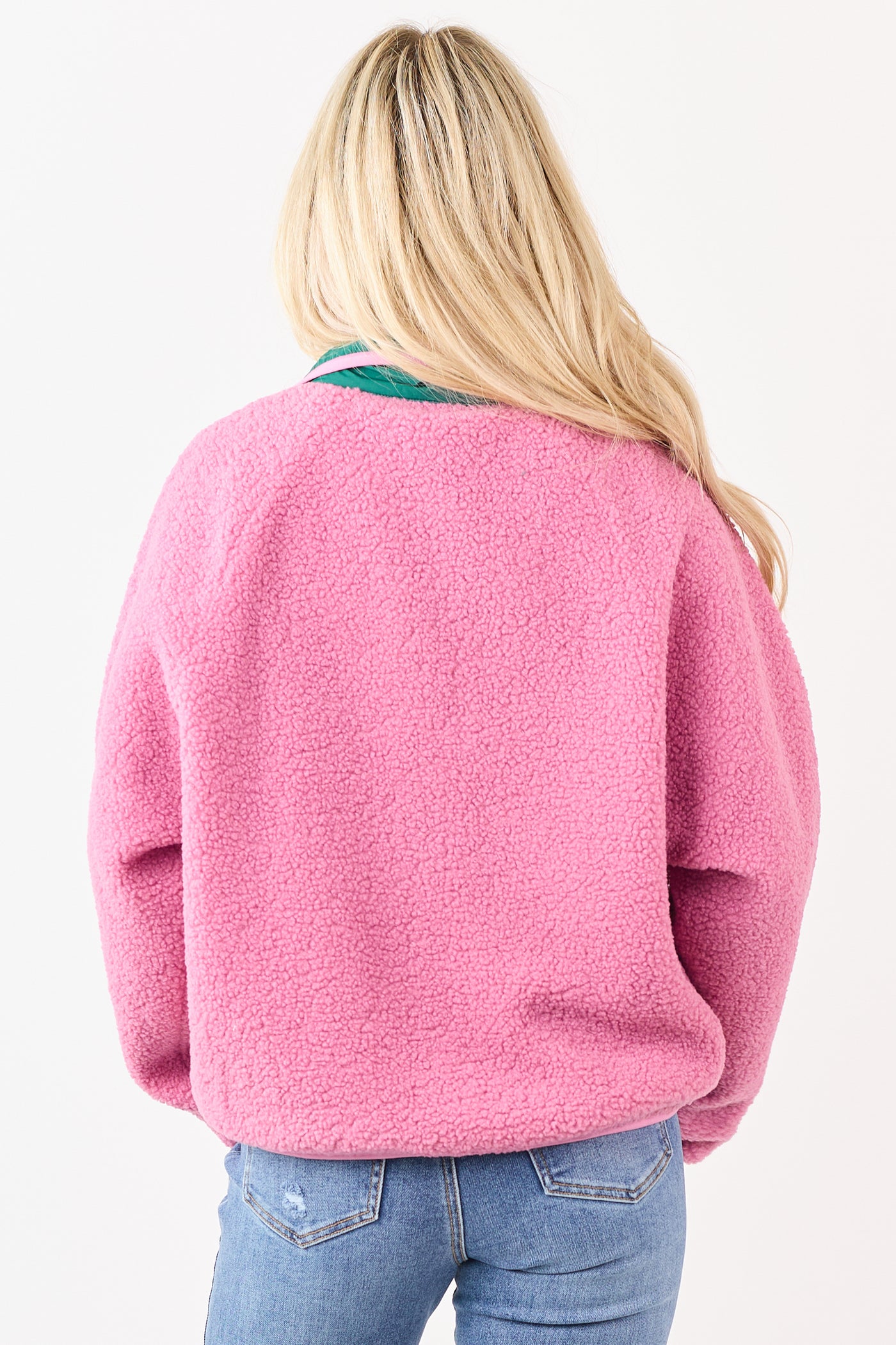 Hibiscus Fleece Reversible Button Up Contrast Jacket