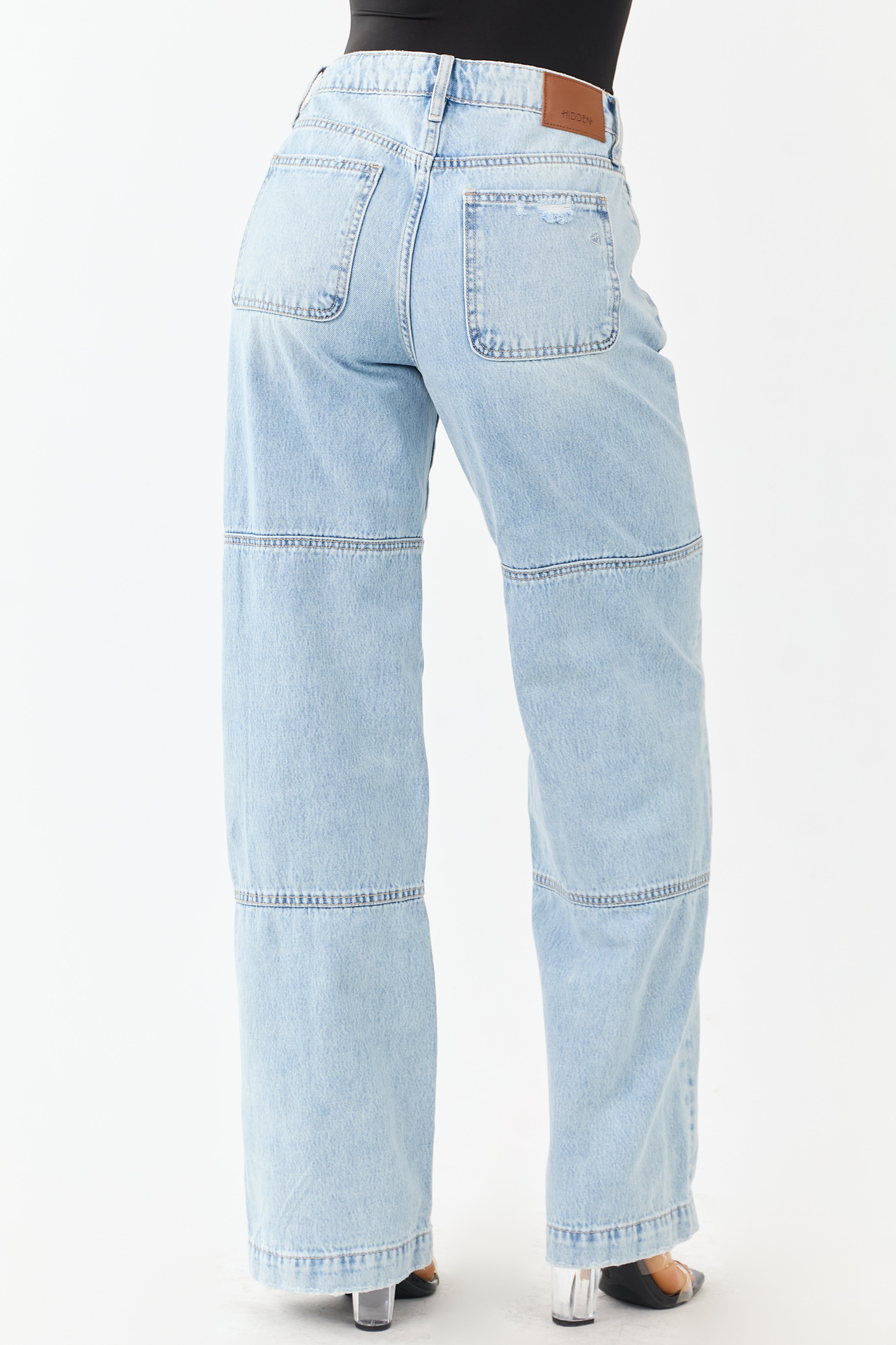 Hidden Light Wash High Rise Relaxed Straight Jeans | Lime Lush