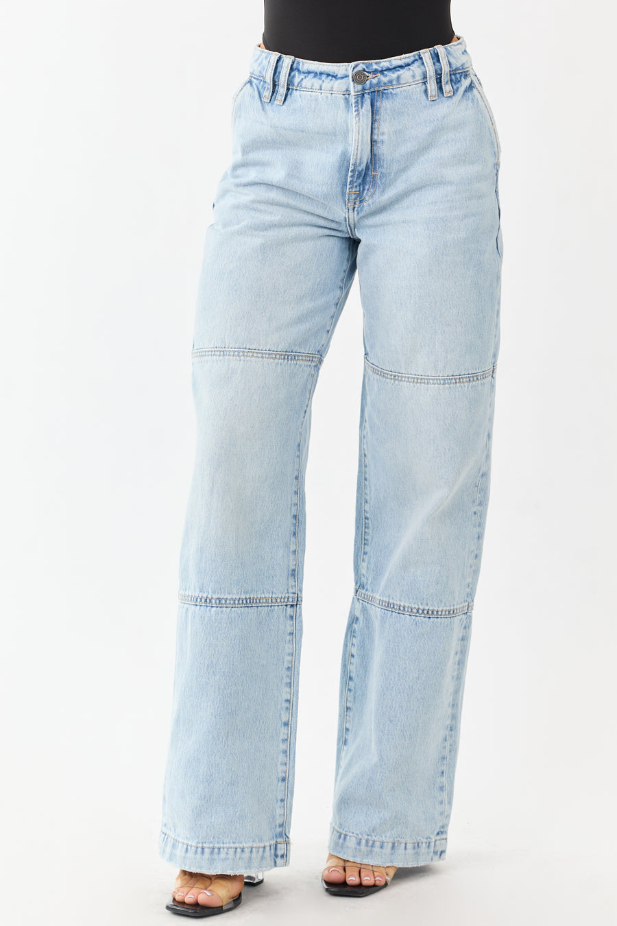 Hidden Light Wash High Rise Relaxed Straight Jeans