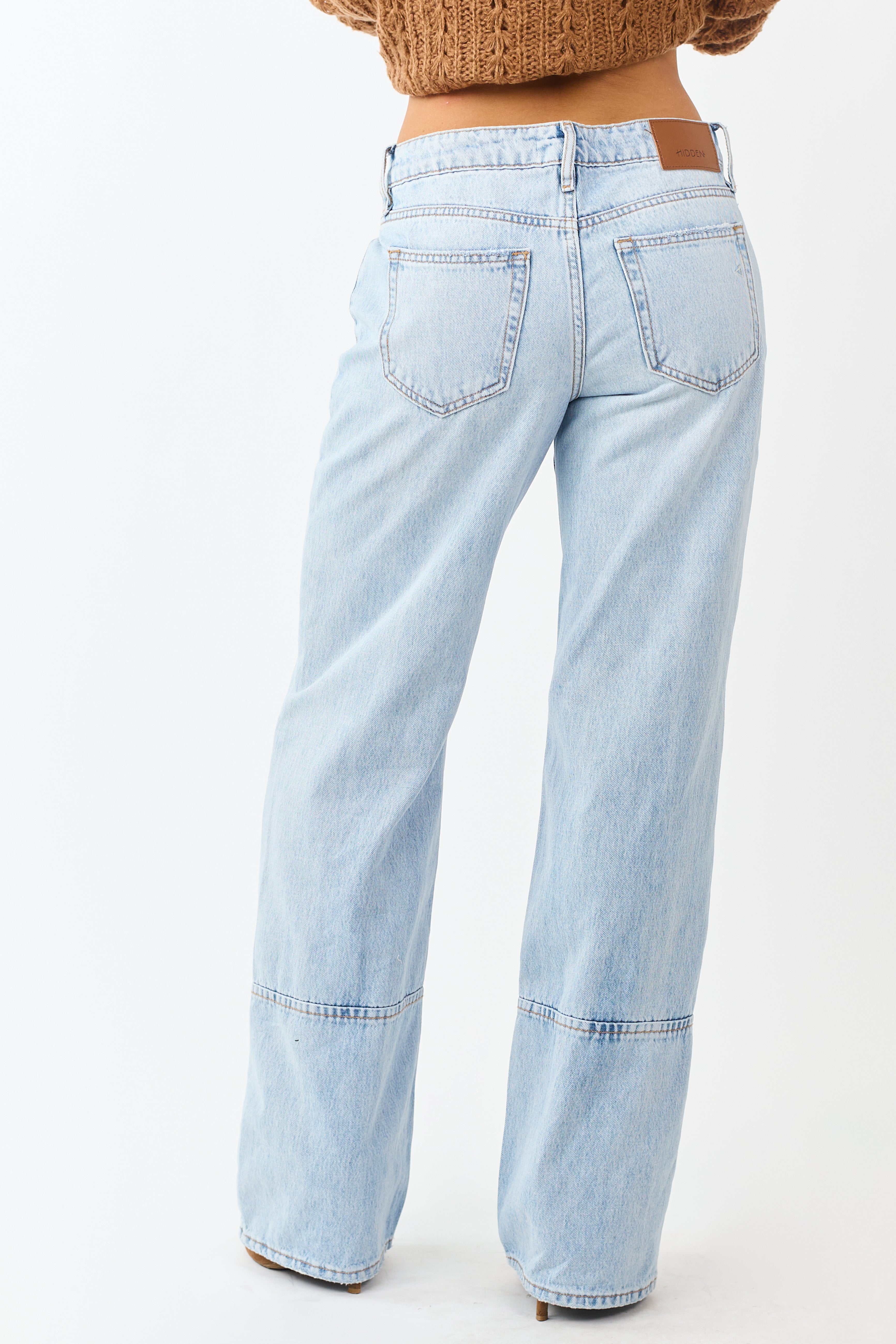 Hidden Light Wash Relaxed Straight Dad Jeans