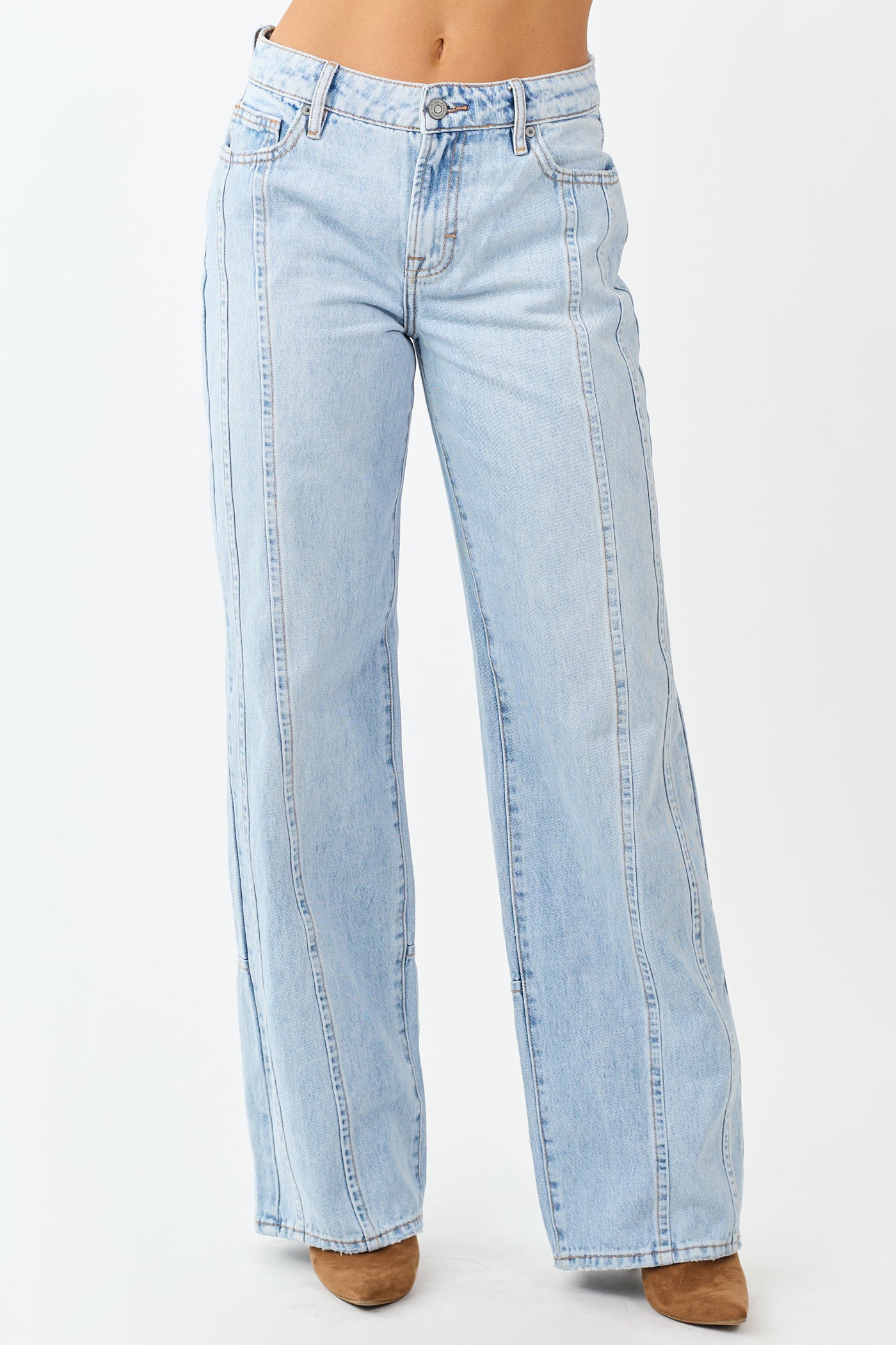 Hidden Light Wash Relaxed Straight Dad Jeans