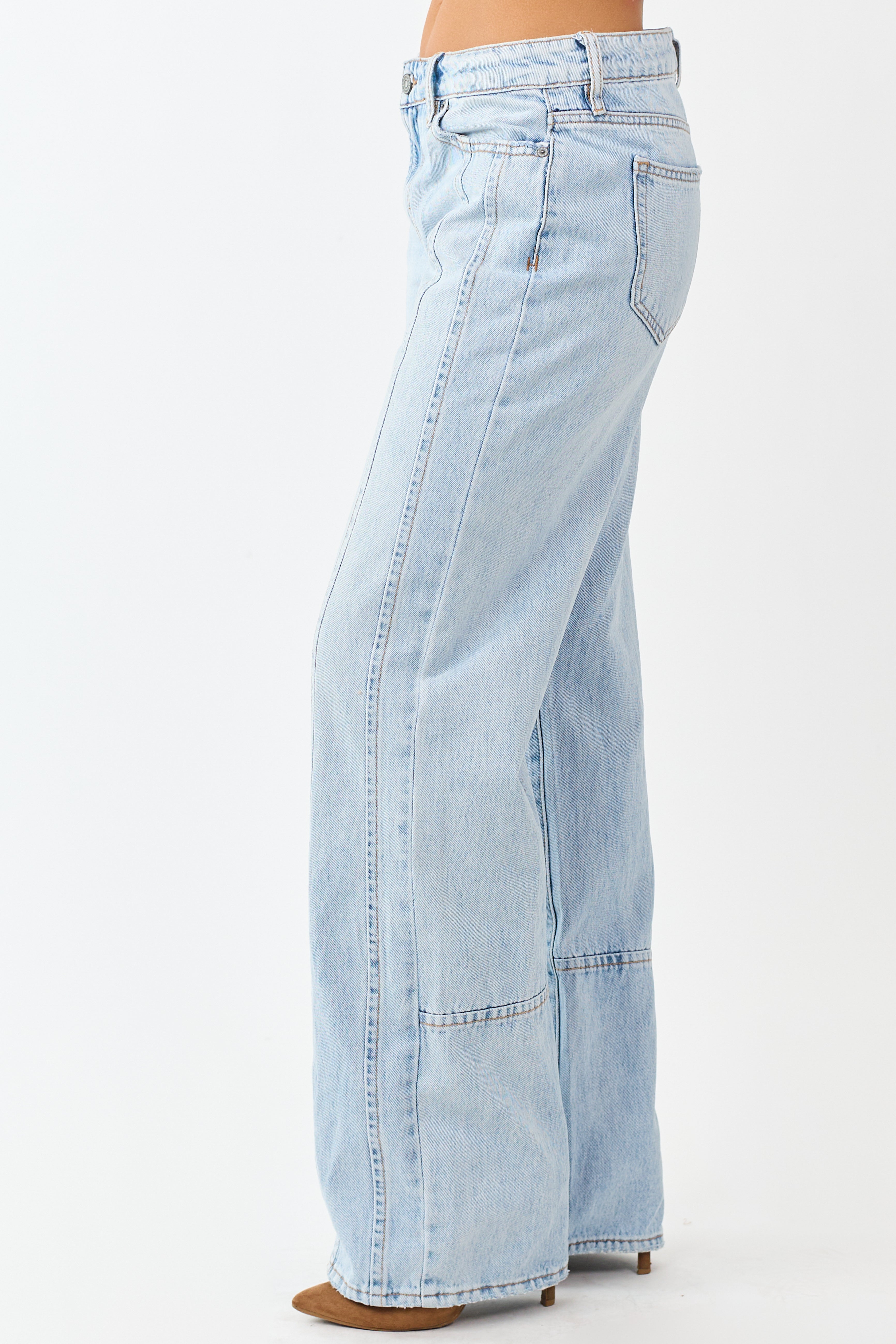Hidden Light Wash Relaxed Straight Dad Jeans