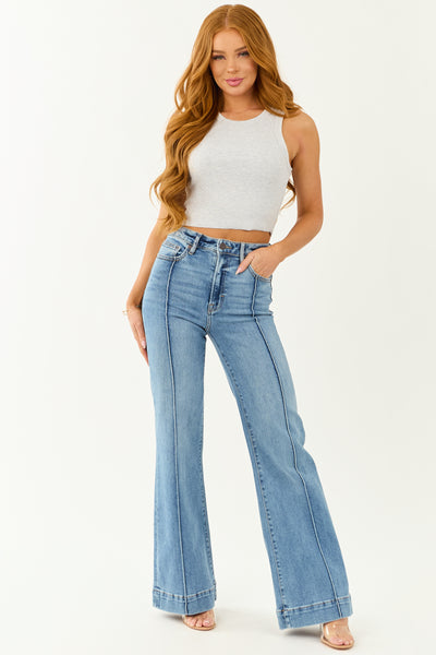 Hidden Medium Wash Bootcut High Rise Stretchy Jeans