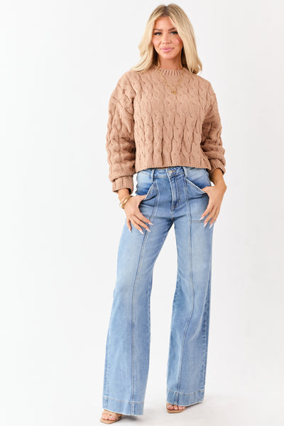 Hidden Medium Wash Stretchy Relaxed Flare Jeans