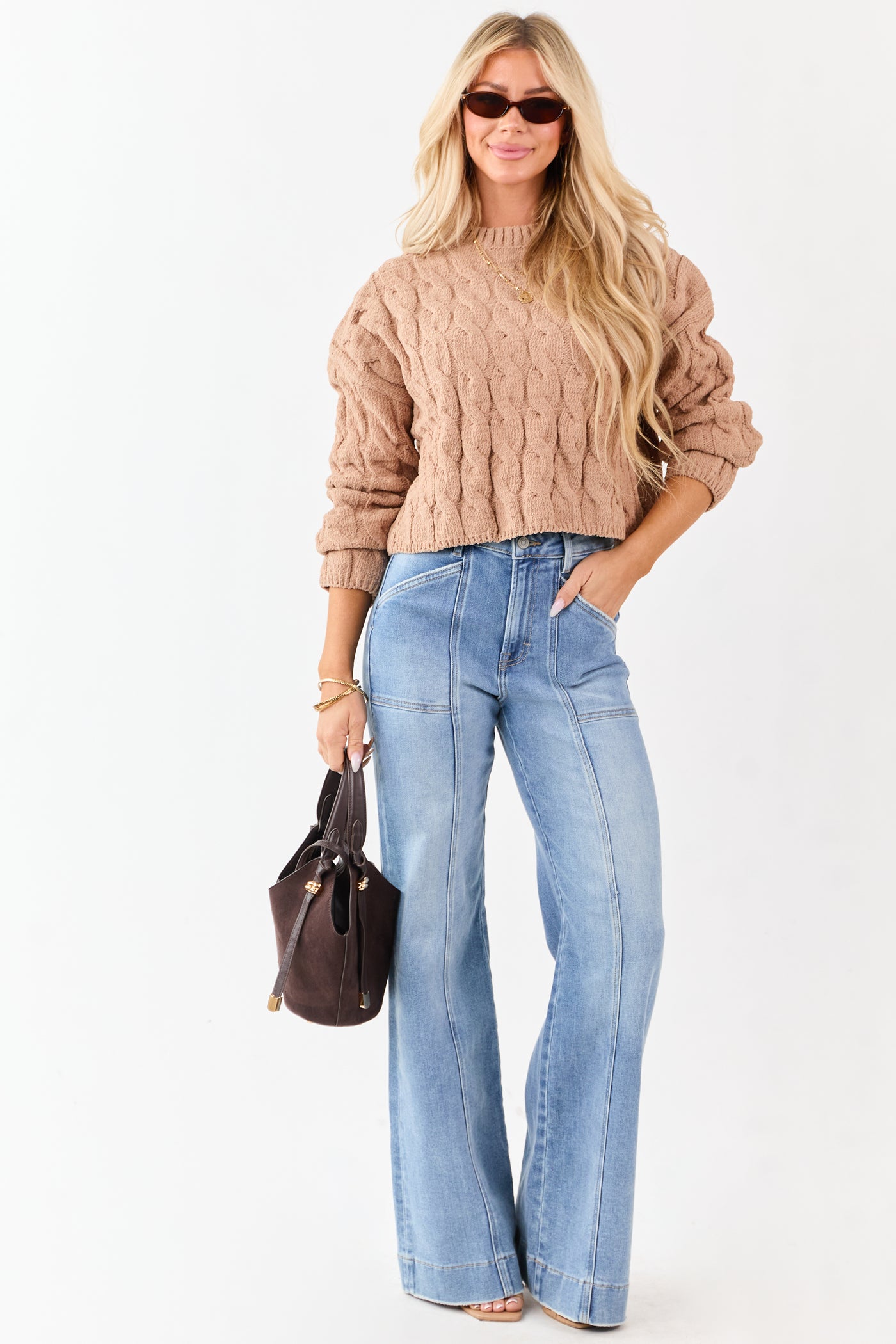 Hidden Medium Wash Stretchy Relaxed Flare Jeans
