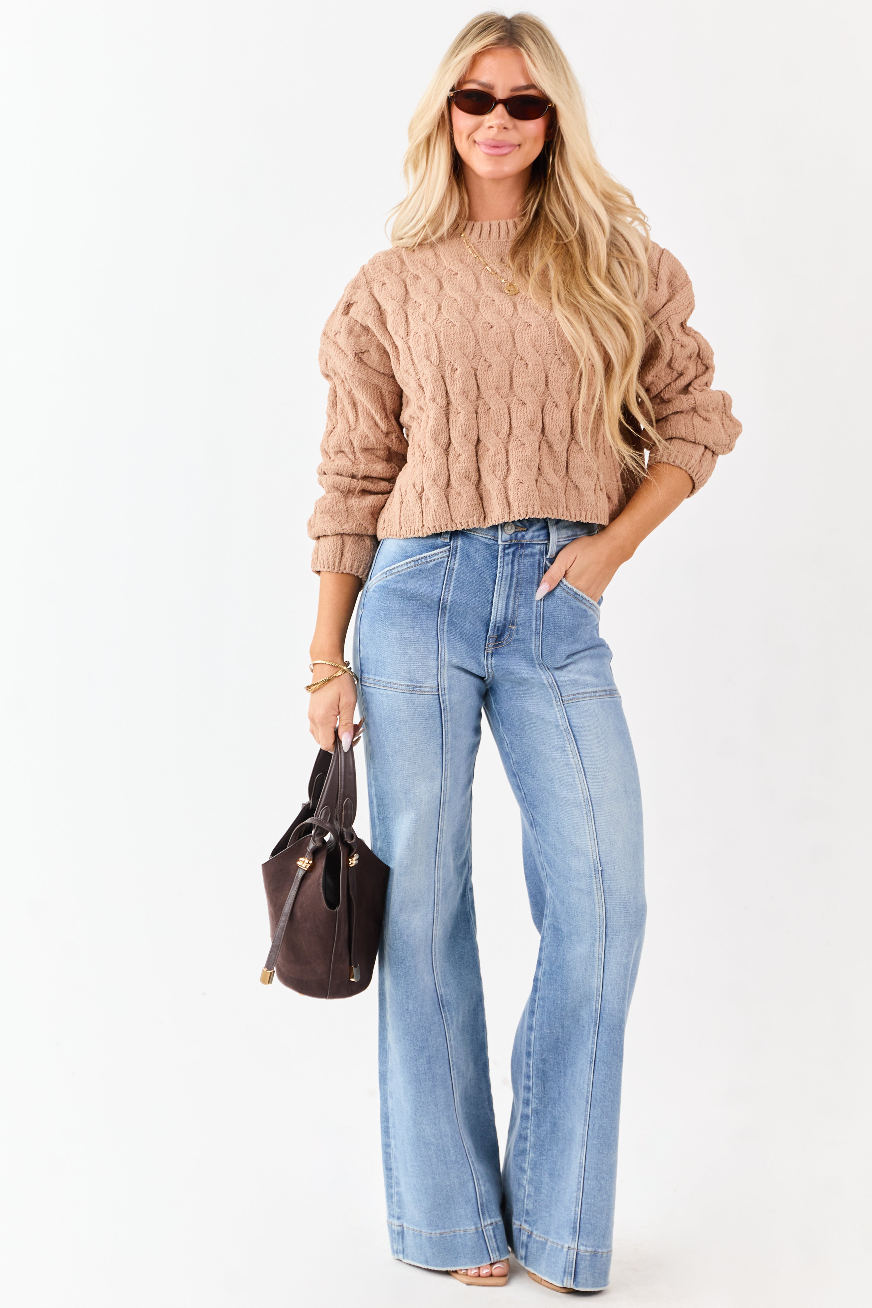 Hidden Medium Wash Stretchy Relaxed Flare Jeans