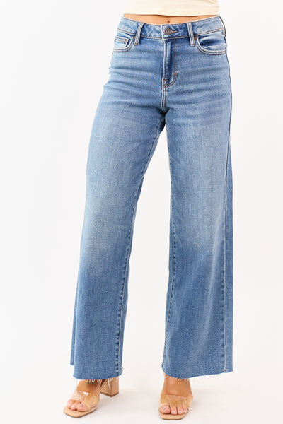 Hidden Premium Dark Wash Wide Leg Stretchy Jeans