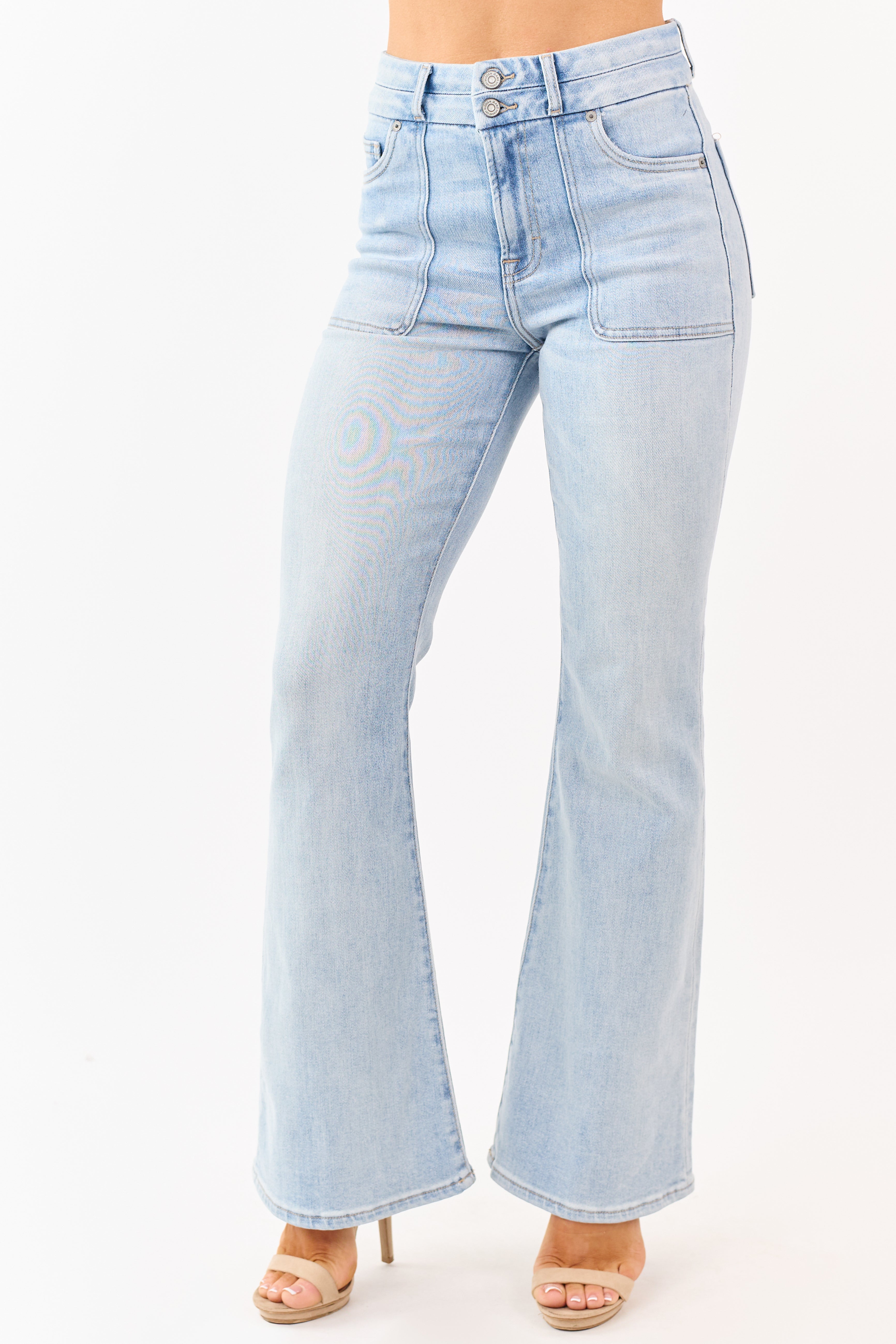 Hidden Premium Light Wash Stretchy Flare Jeans