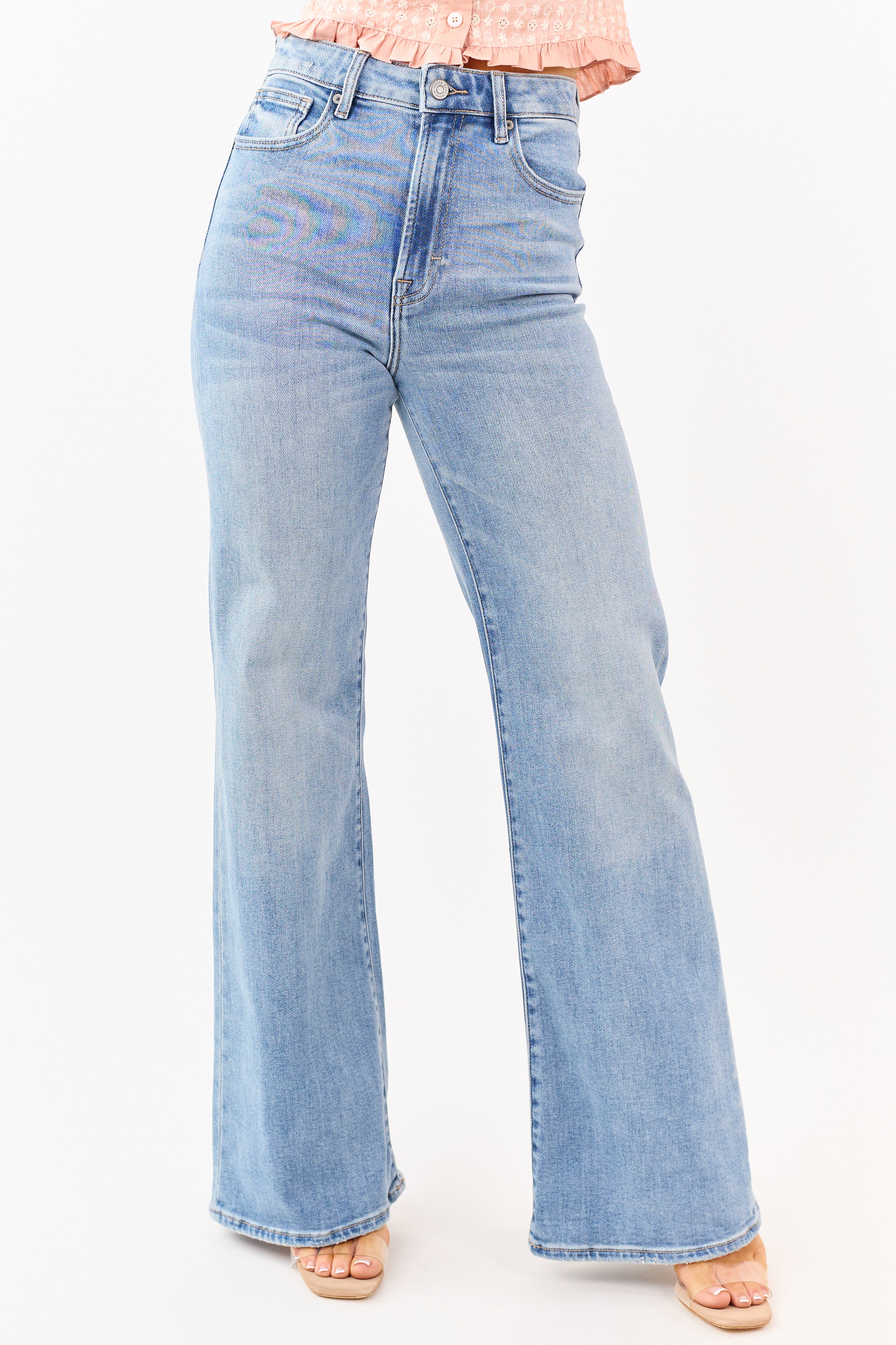 Hidden Premium Medium Relaxed Flare Stretch Jeans | Lime Lush Boutique