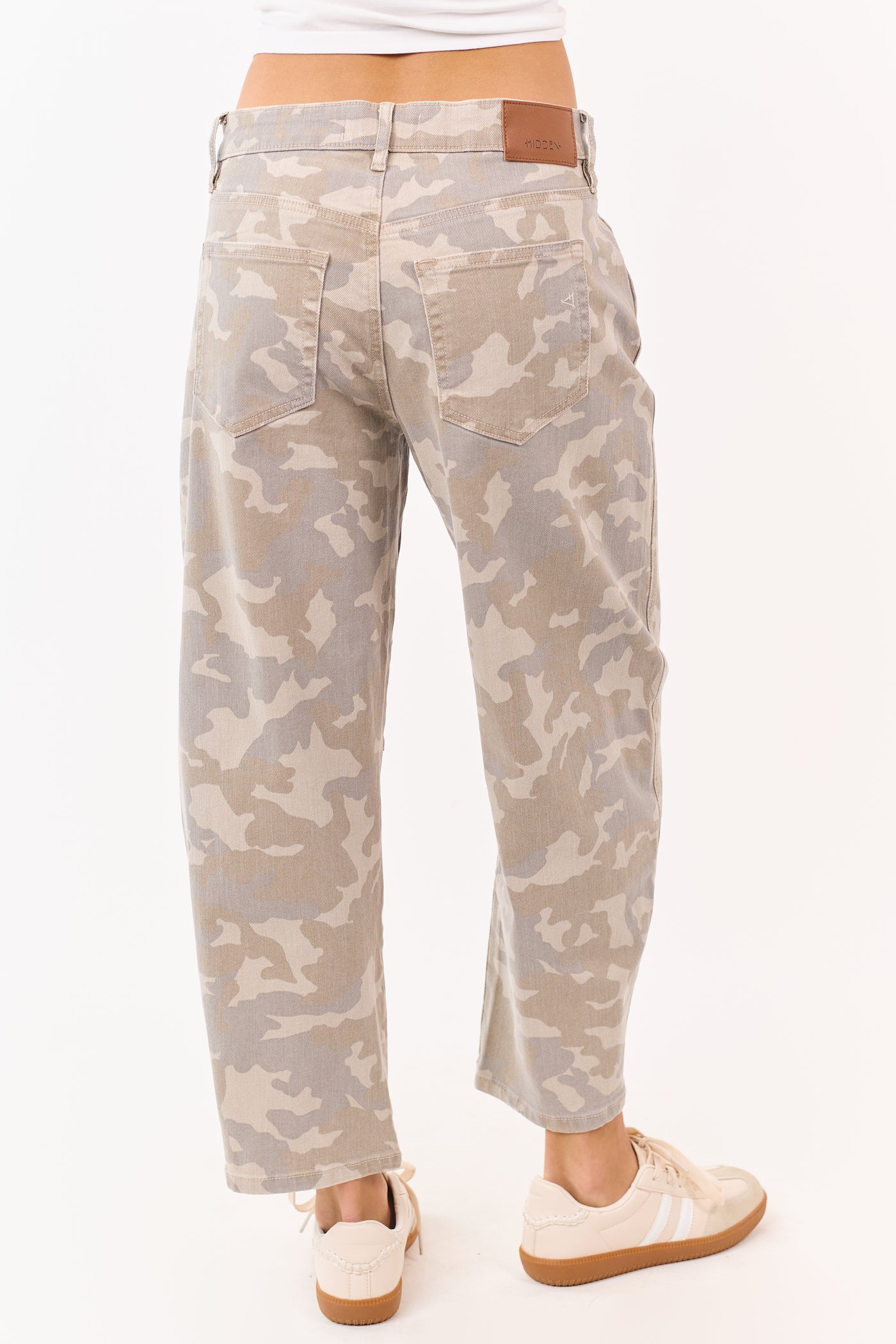 Hidden Premium Oatmeal Camo Low Slung Barrel Jeans