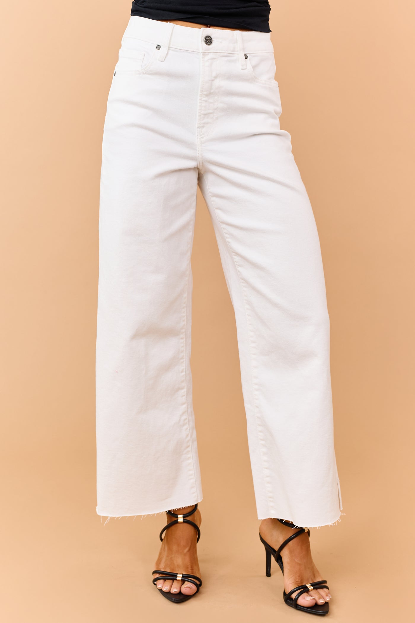 Hidden Premium Off White Stretchy Wide Leg Jeans
