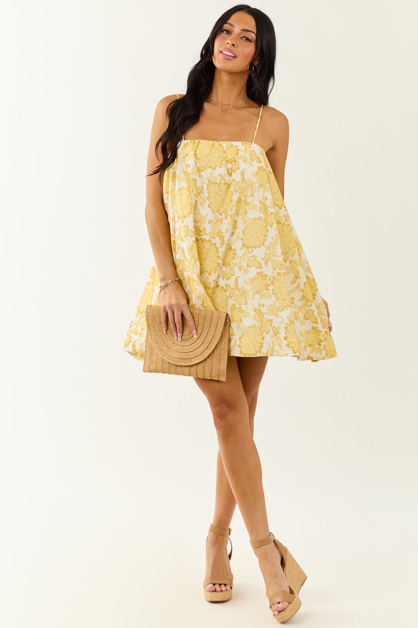 Honeysuckle Floral Print Sleeveless Mini Dress