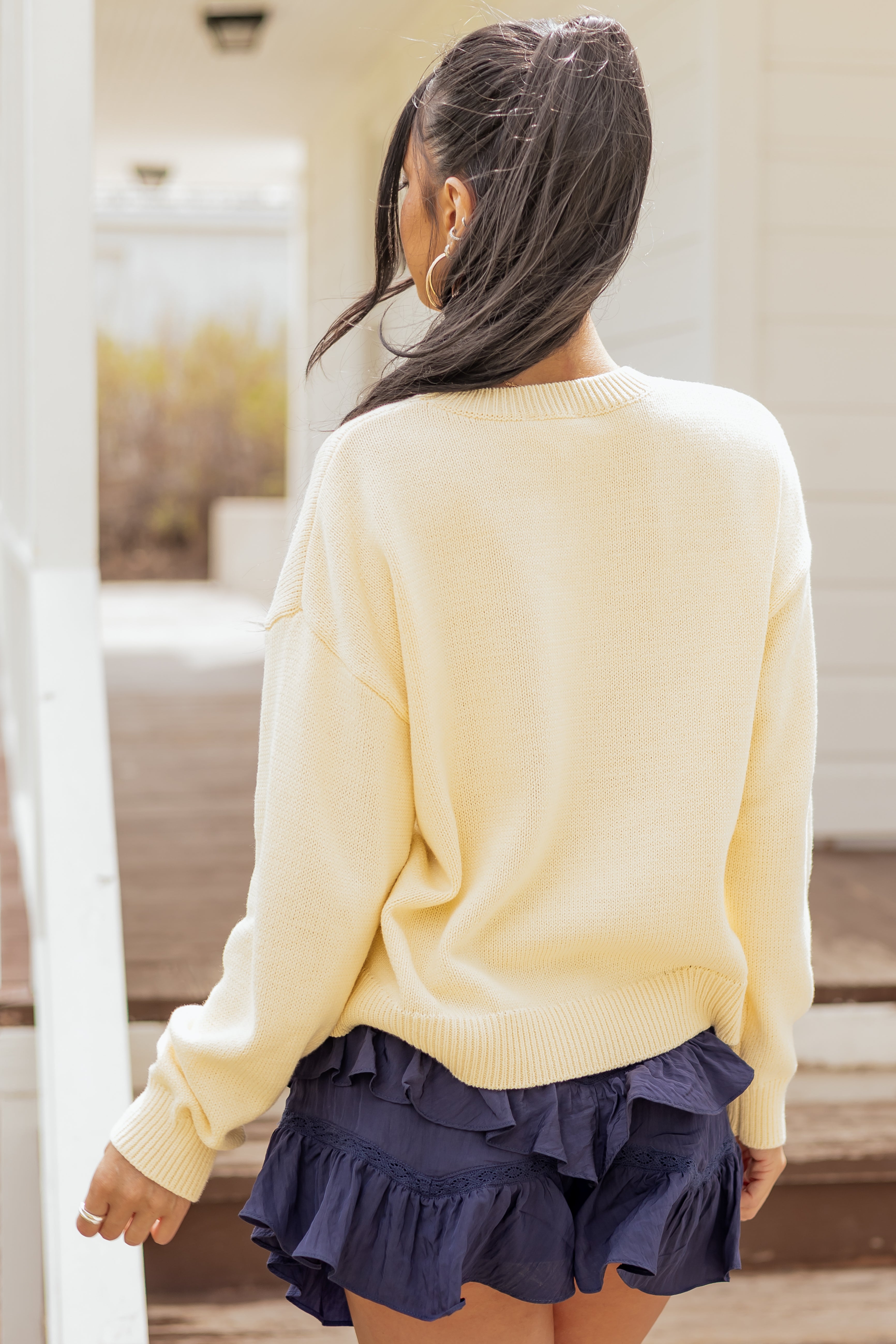 Honeysuckle Sardine Graphic Relaxed Knit Sweater | Lime Lush Boutique