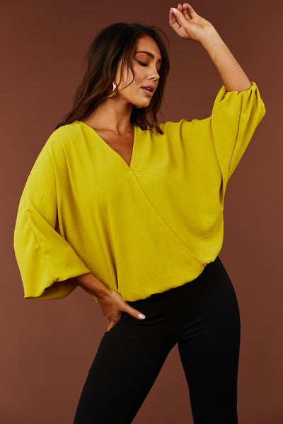 Honeysuckle V Neck Dolman Long Sleeve Top