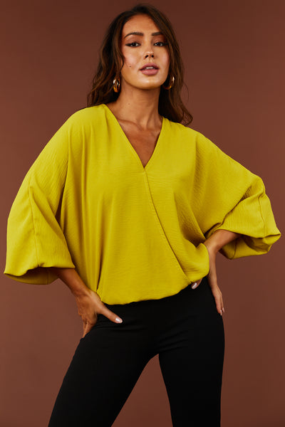 Honeysuckle V Neck Dolman Long Sleeve Top