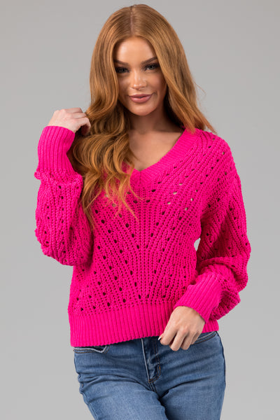 Hot pink chenille sales sweater