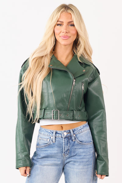 Hunter-Green-Faux-Leather-Zip-