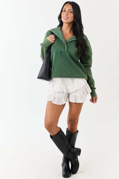 Hunter Green Washed French Terry Sweatshirt
