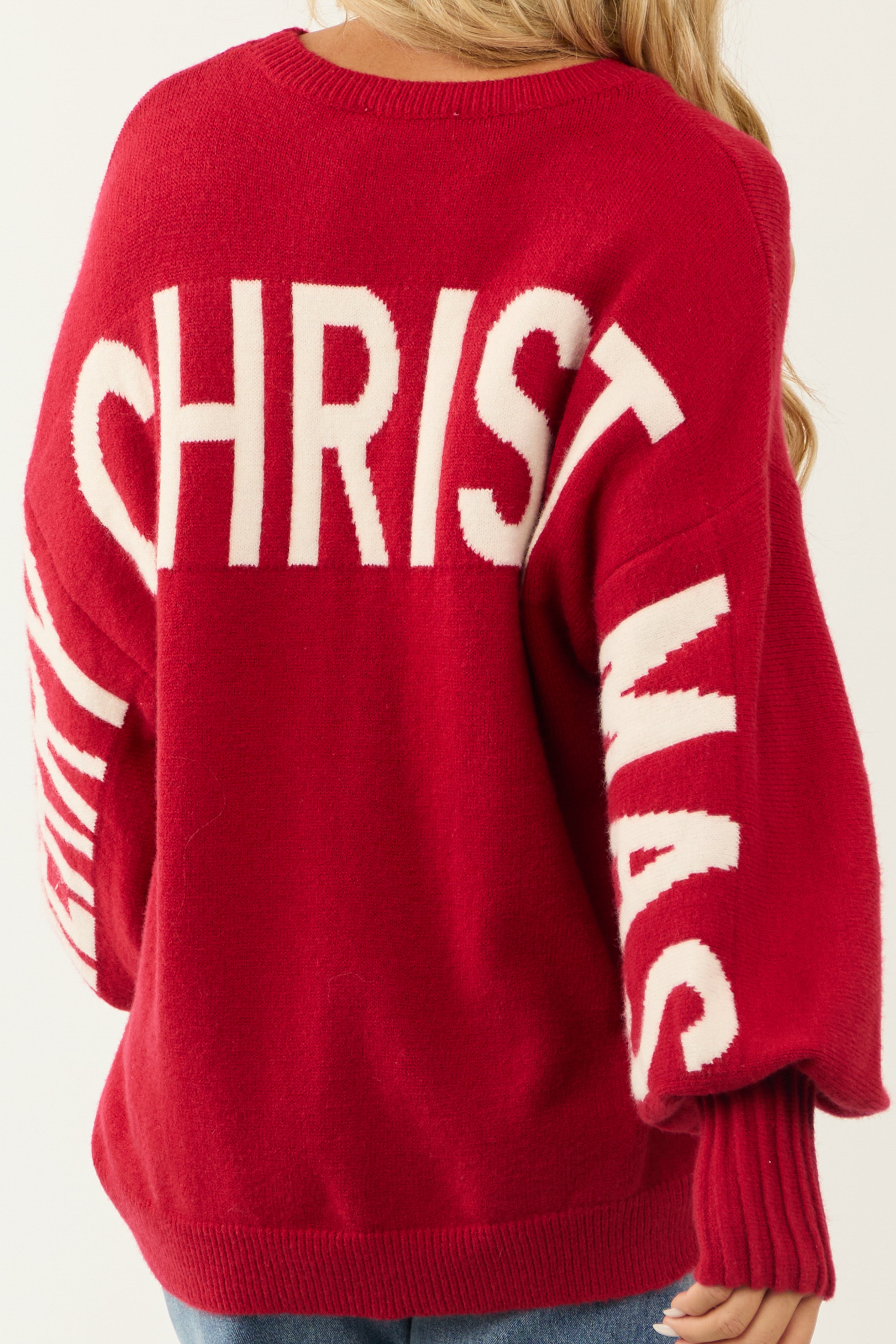 Ruby 'HO HO HO' Christmas Lettering Sweater