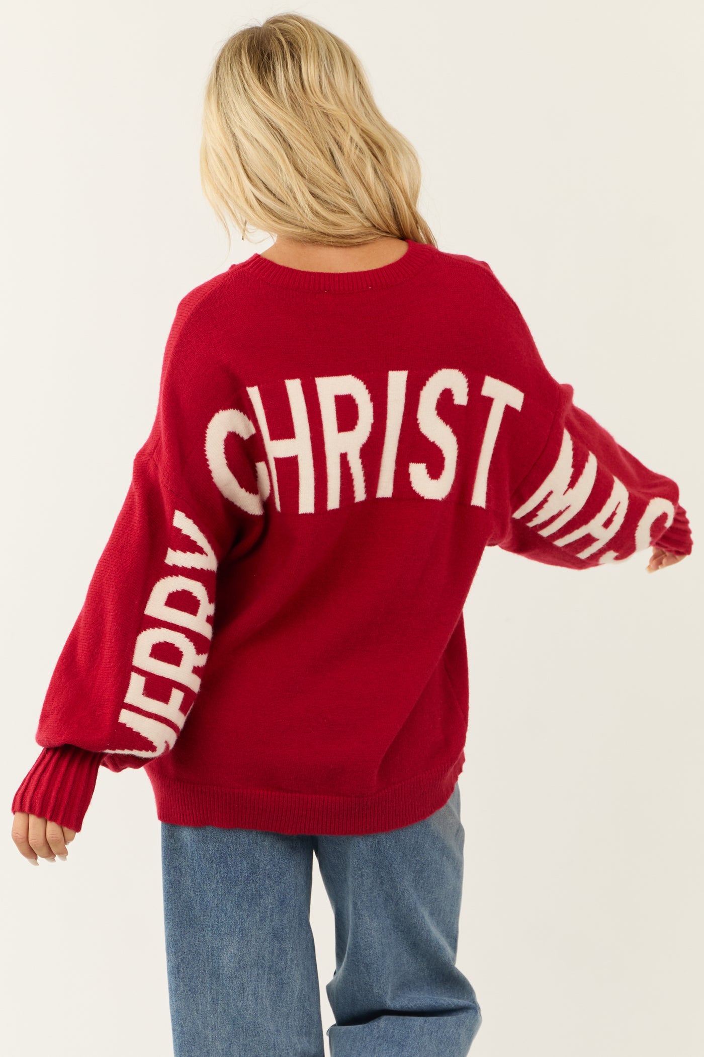 Ruby 'HO HO HO' Christmas Lettering Sweater