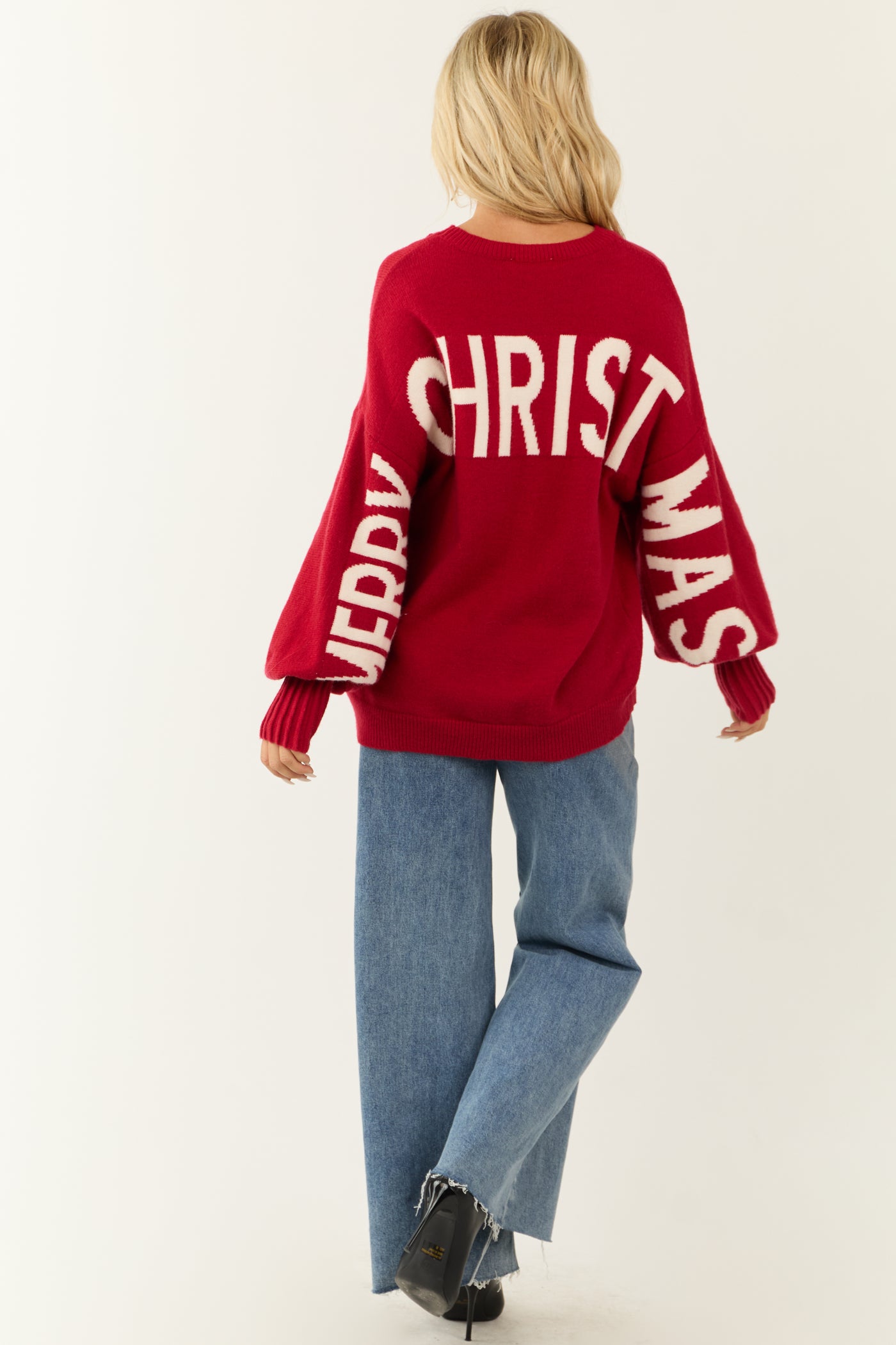 Ruby 'HO HO HO' Christmas Lettering Sweater