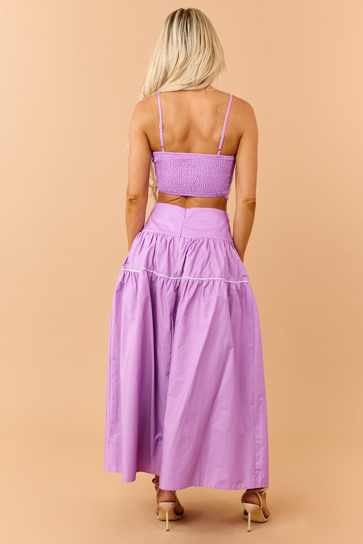 Iris Cotton Contrast Detail Tank Top and Skirt Set