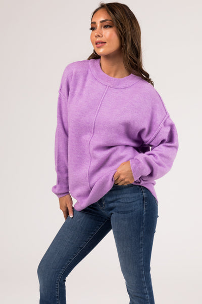 Iris Exposed Seam Drop Shoulder Sweater