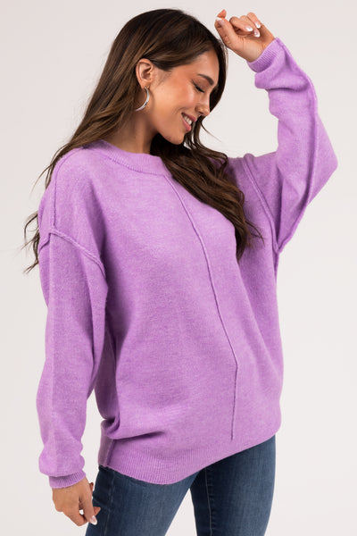 Iris Exposed Seam Drop Shoulder Sweater