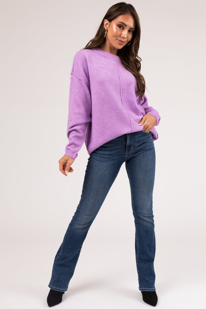 Iris Exposed Seam Drop Shoulder Sweater