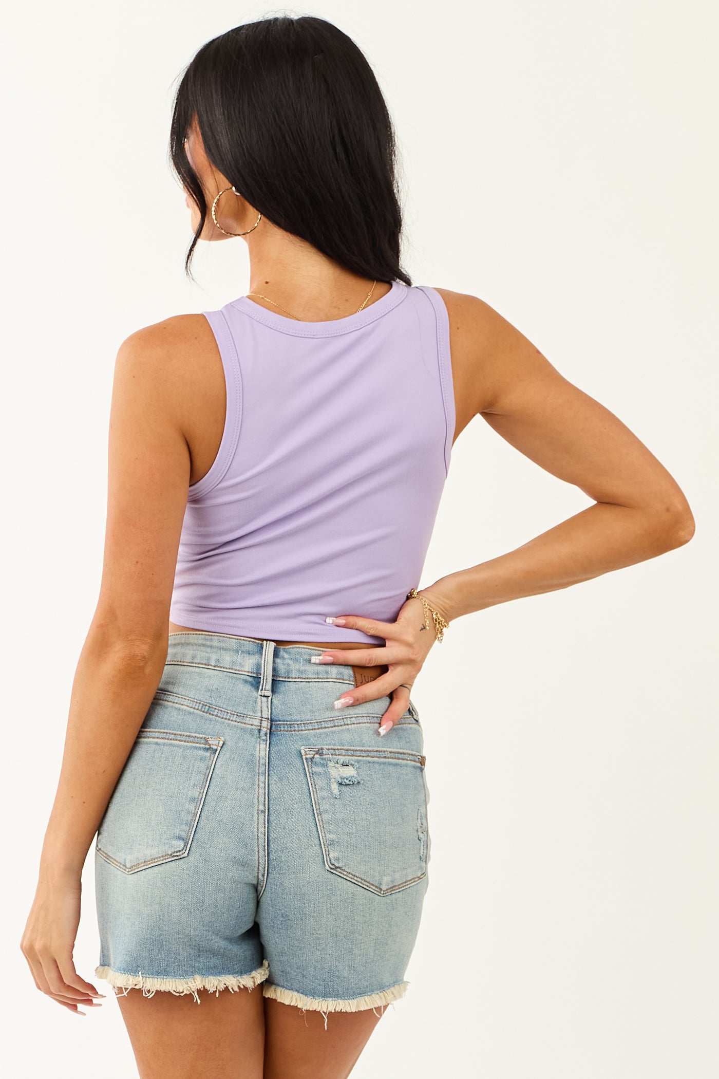 Iris Front Twist Cropped Tank Top