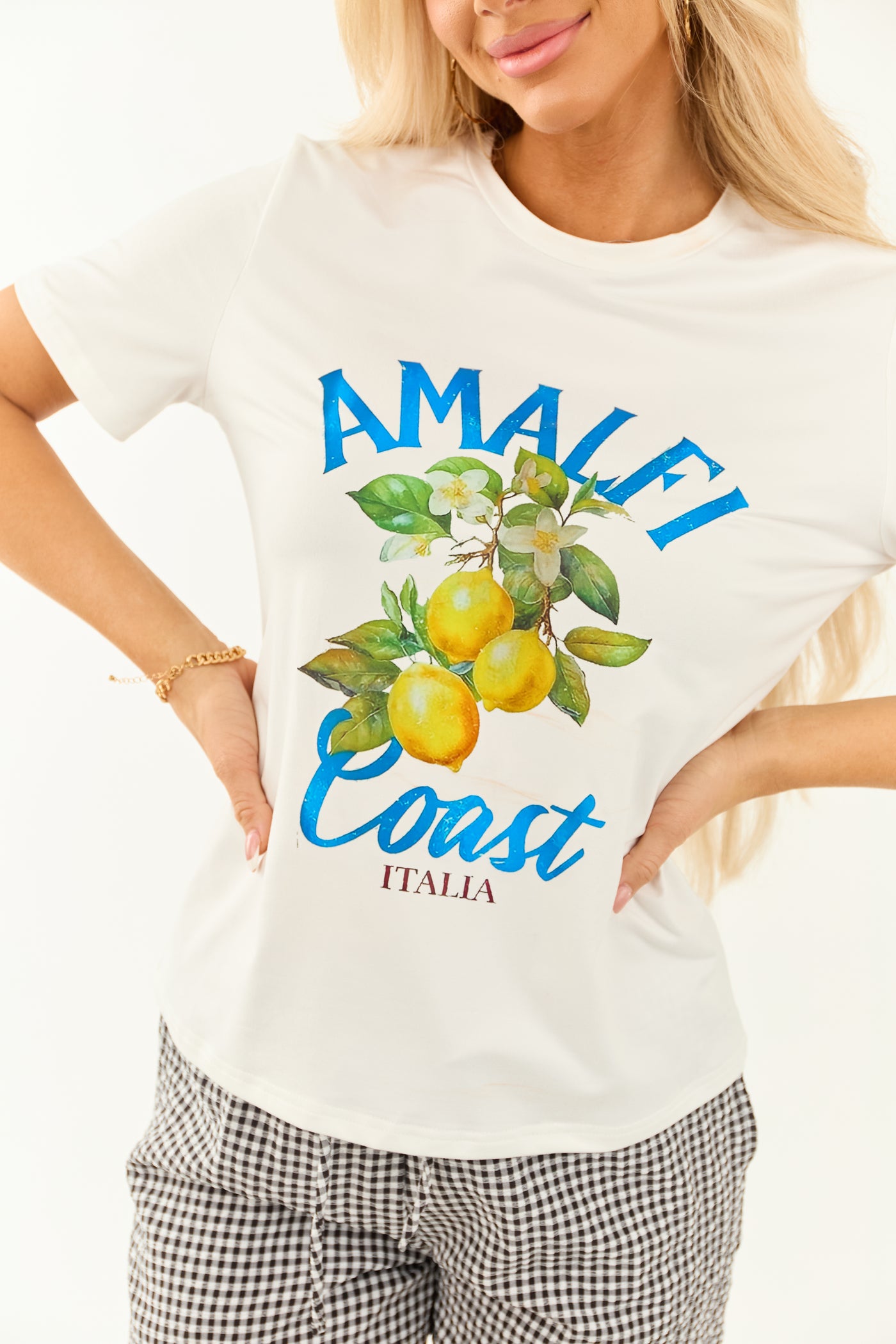 Ivory 'Amalfi Coast' Graphic Short Sleeve Top