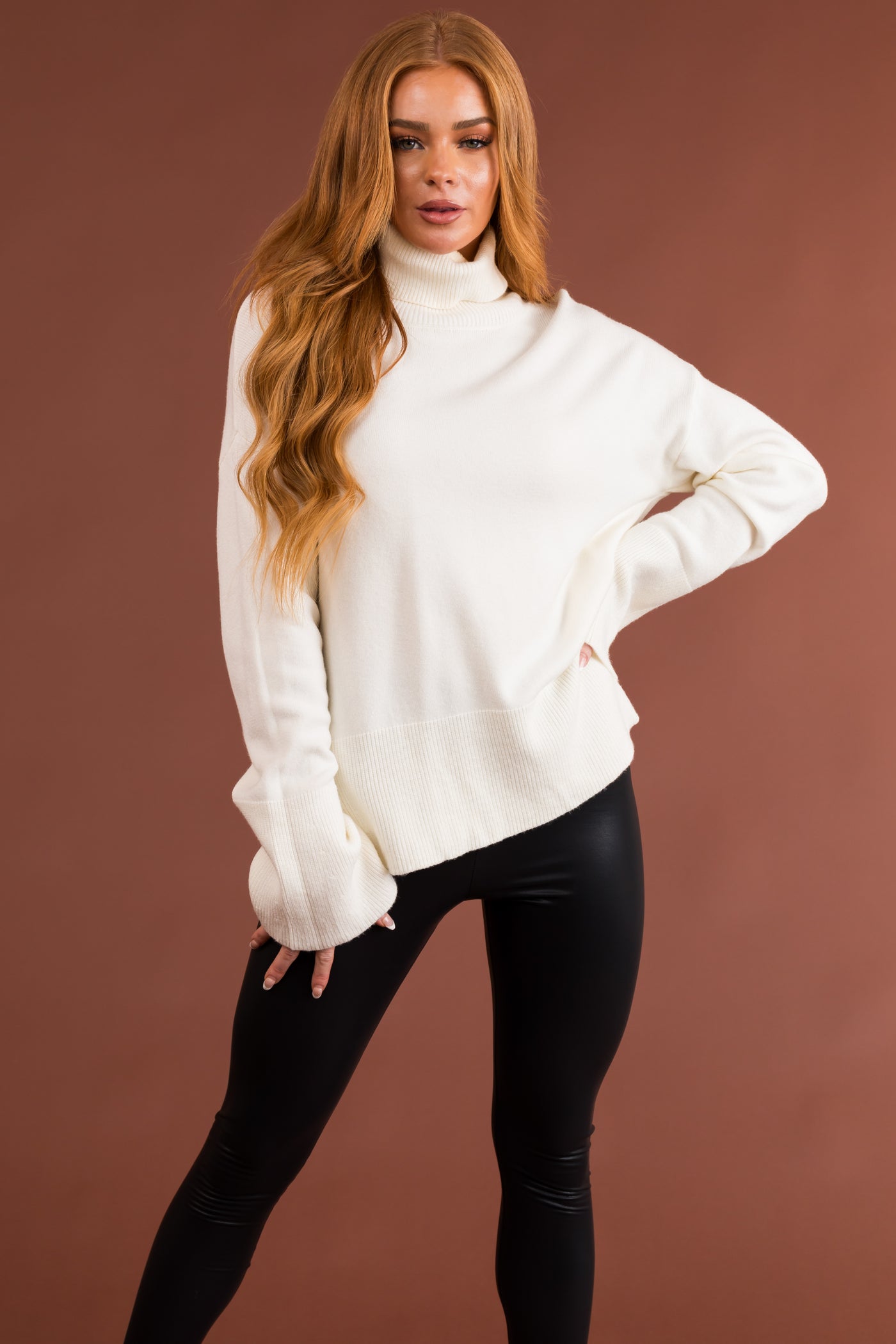 Ivory Buttery Soft Turtleneck Sweater