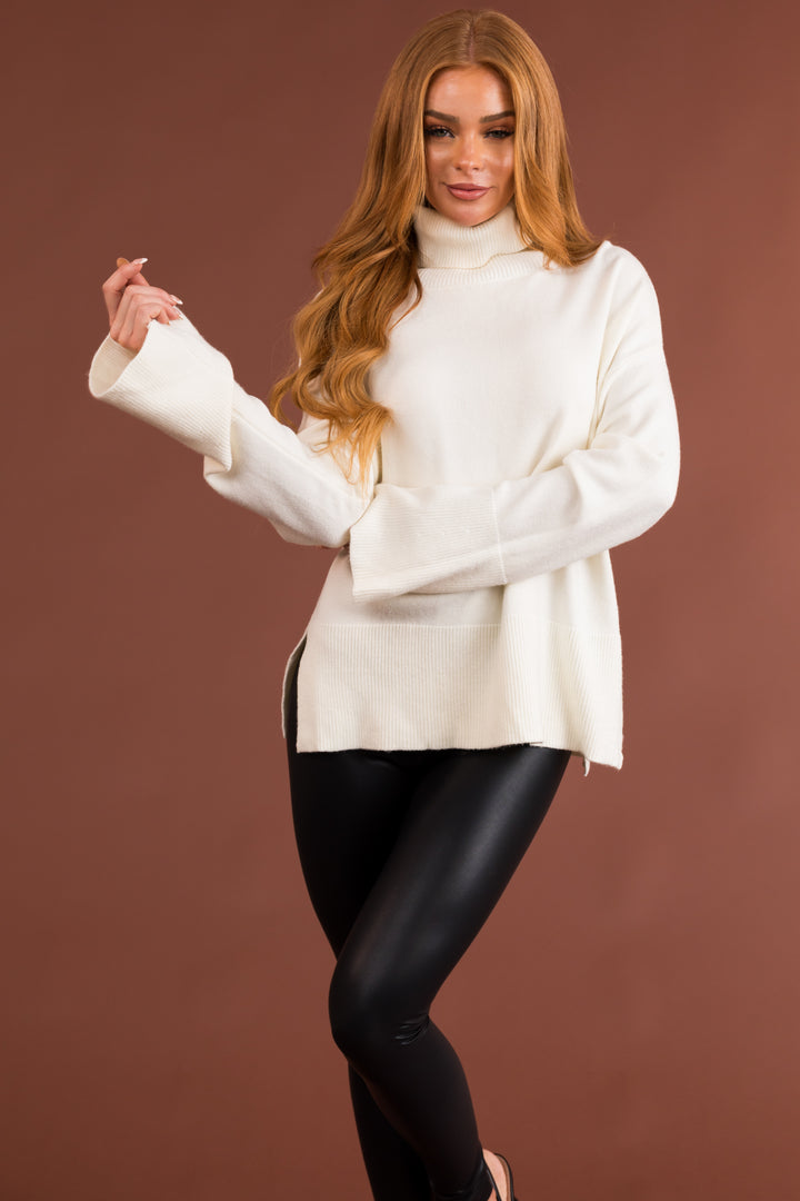 Ivory Buttery Soft Turtleneck Sweater
