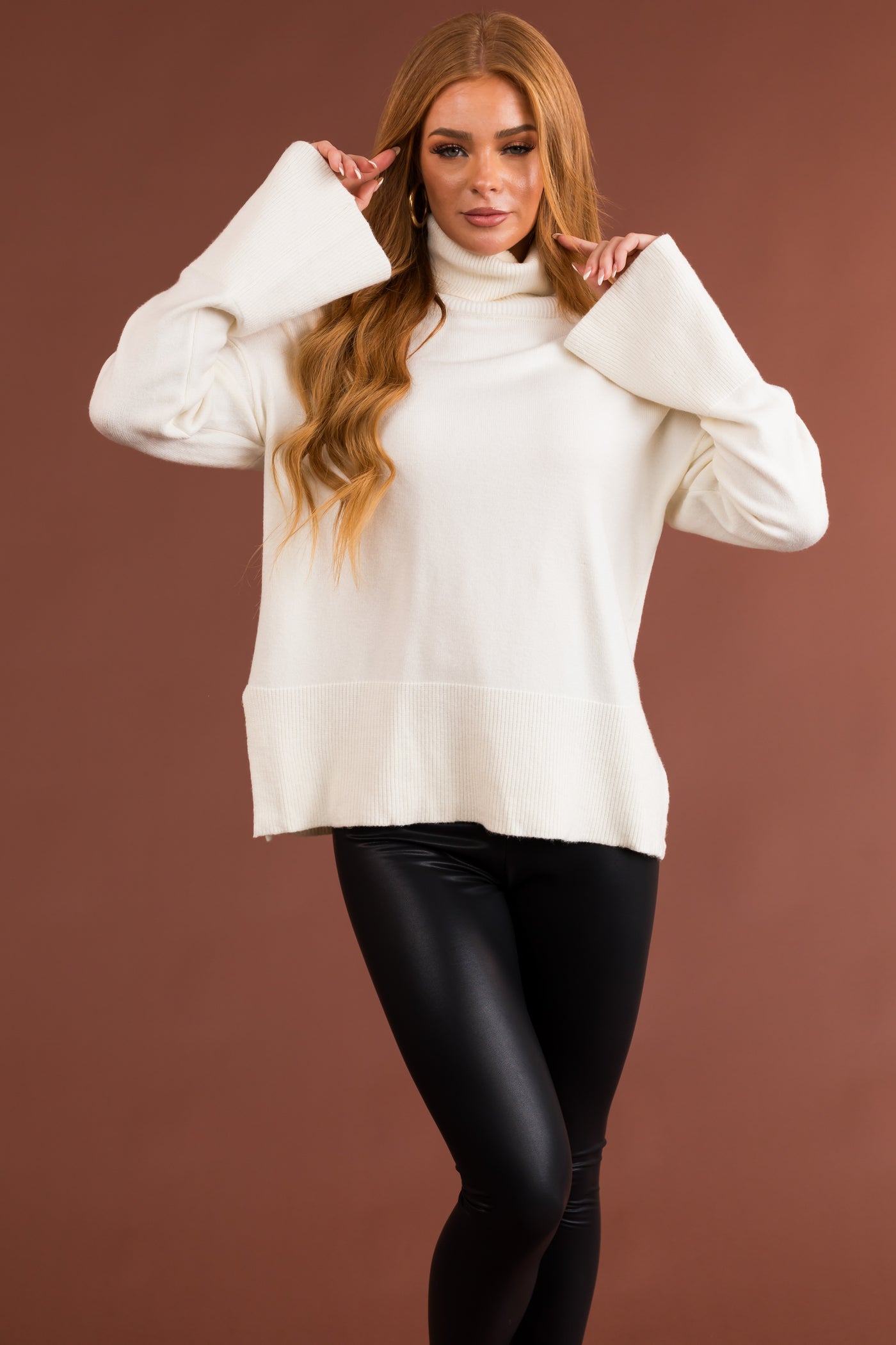 Ivory Buttery Soft Turtleneck Sweater