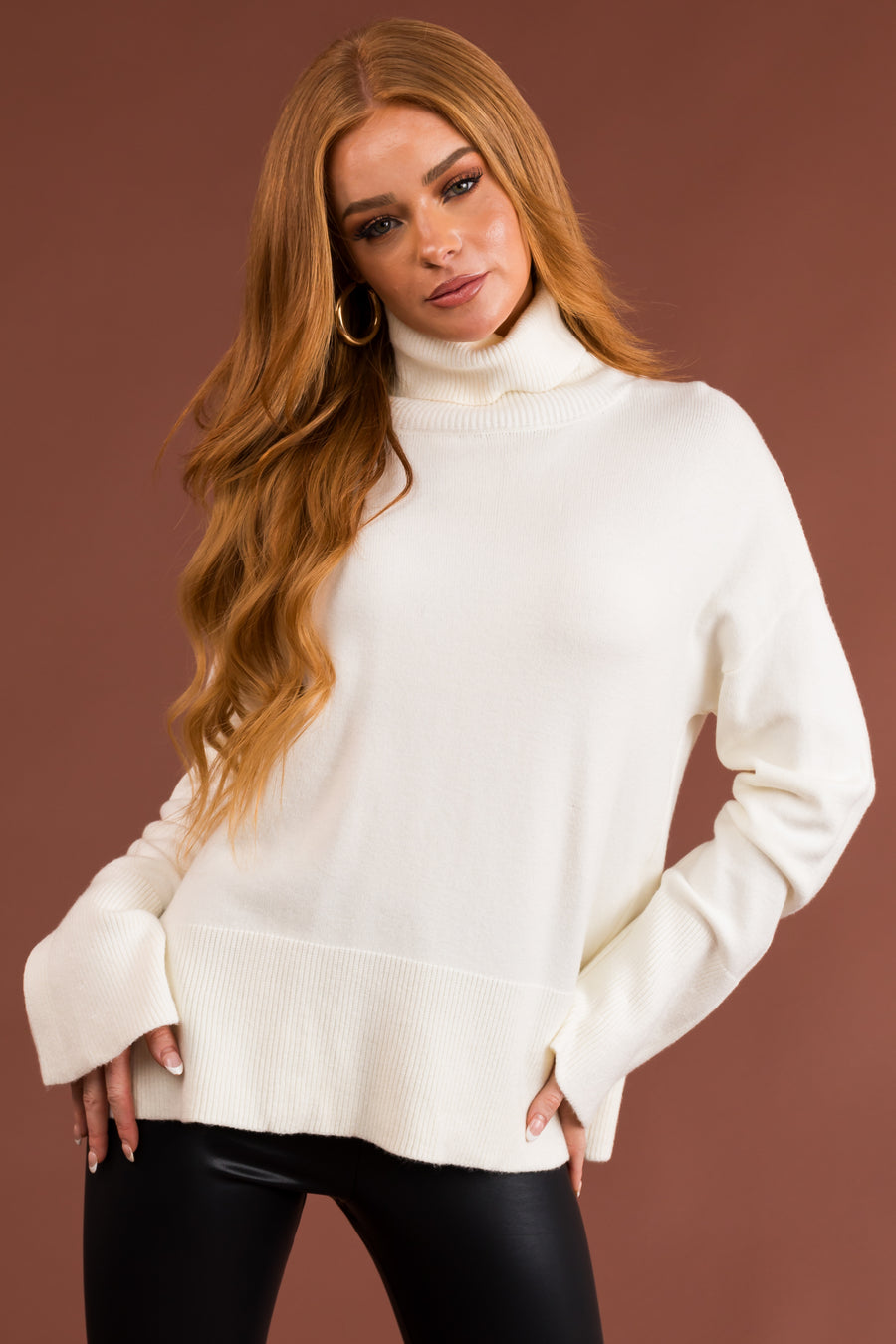 Ivory Buttery Soft Turtleneck Sweater