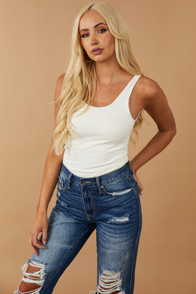 Ivory Seamless Long Tank Top