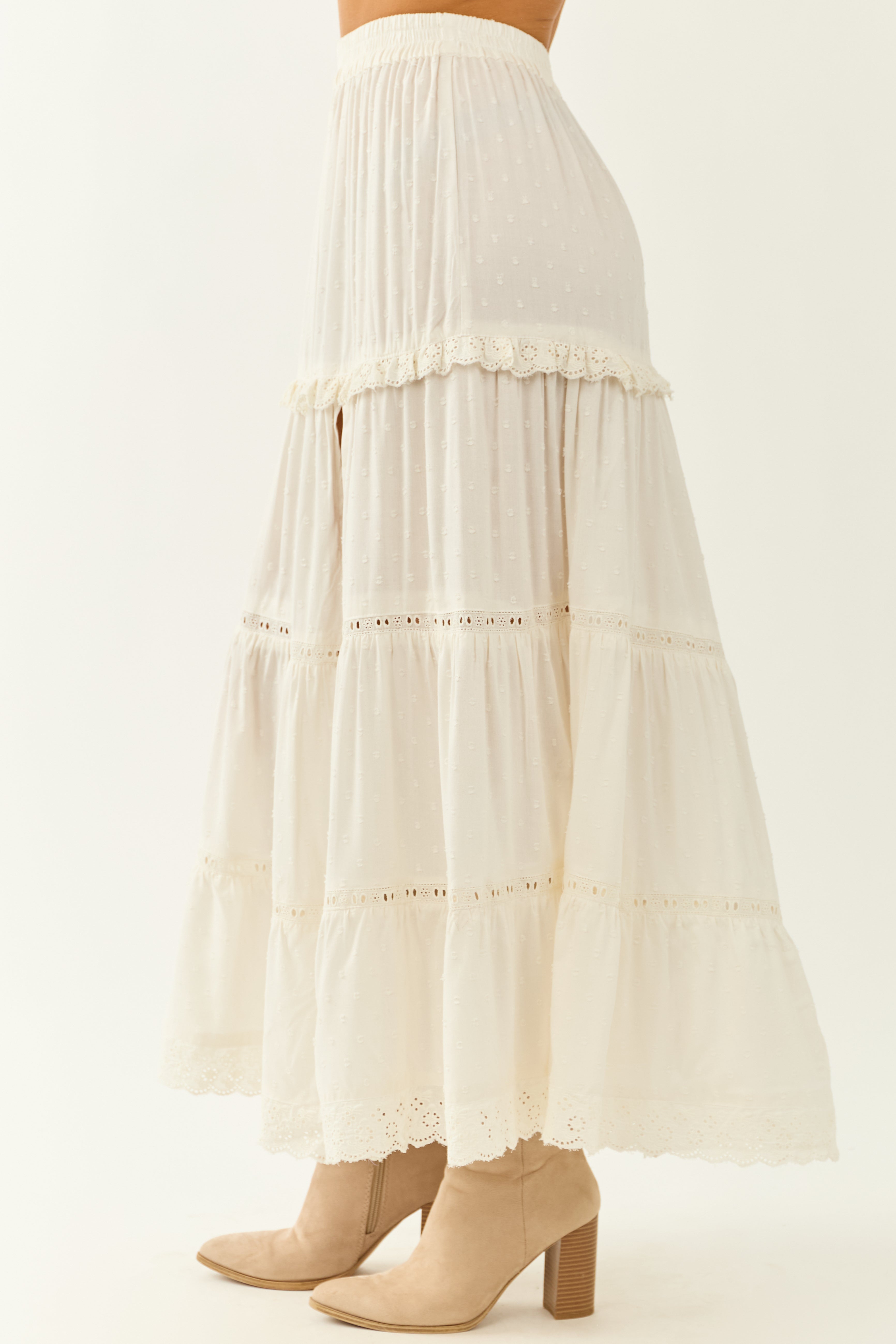 ★DXOH★Sweat Layered Logo Label Skirt White★正規品/送料込 Chloé Ruffled Midi Skirt In Floral Lace Jacquard in Iconic