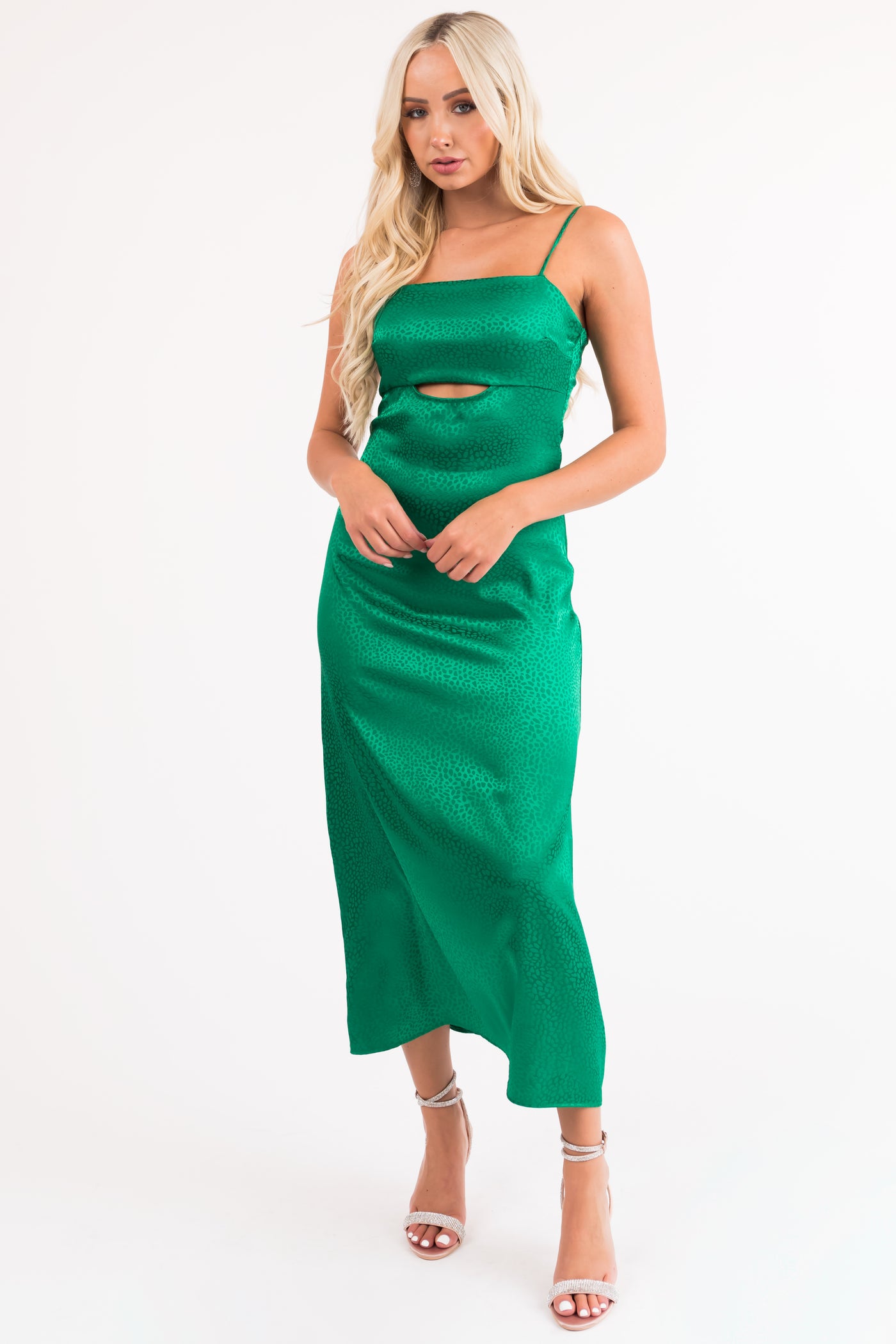 Jade Animal Print Sleeveless Midi Dress