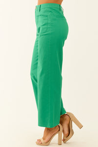 Jade High Waisted Wide Leg Ankle Length Stretch Pants