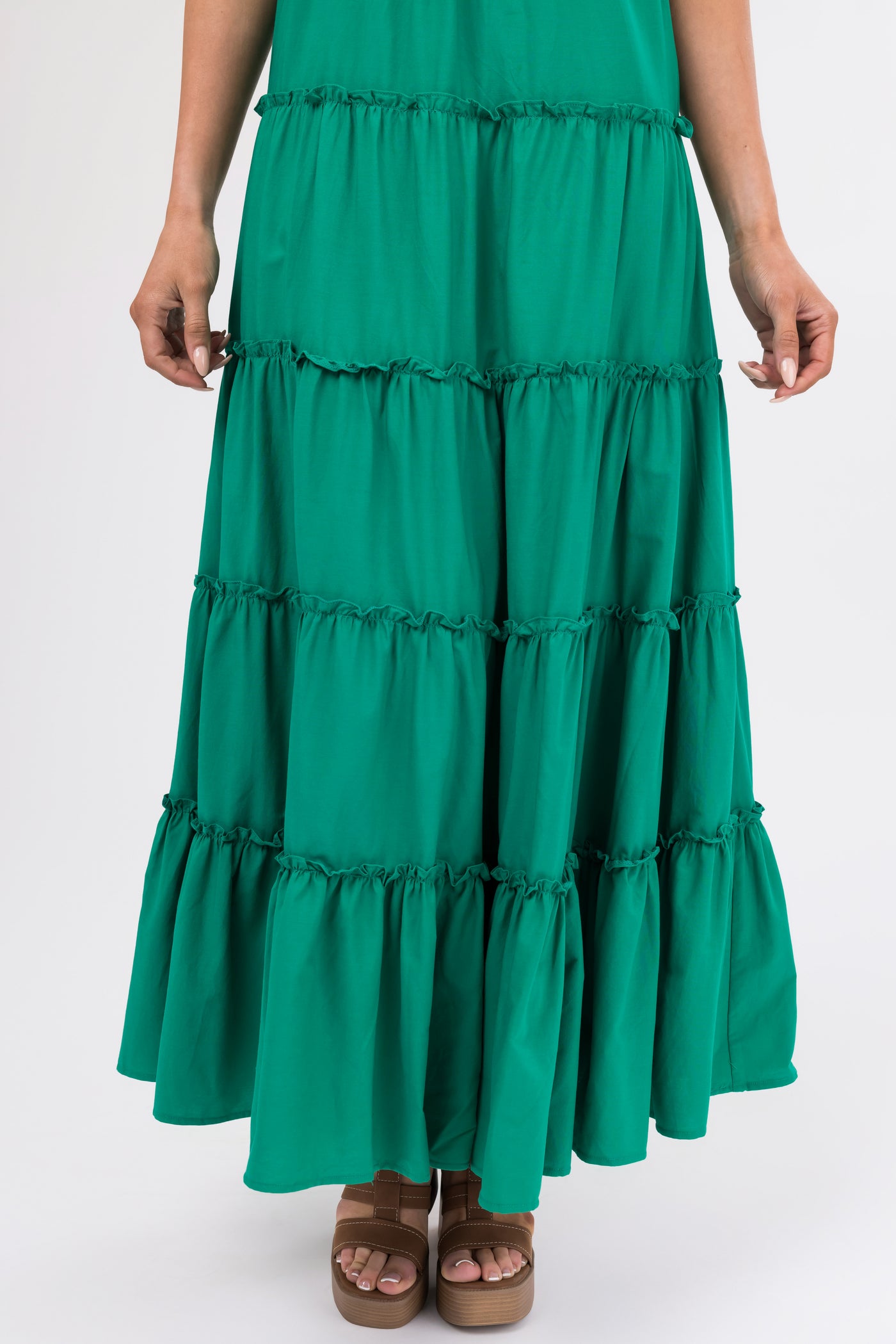 Jade Smocked Top Tiered Maxi Dress