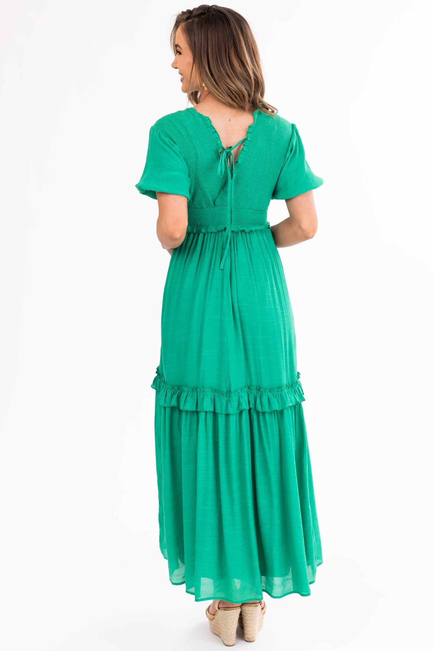 Jade Smocked Woven Maxi Dress