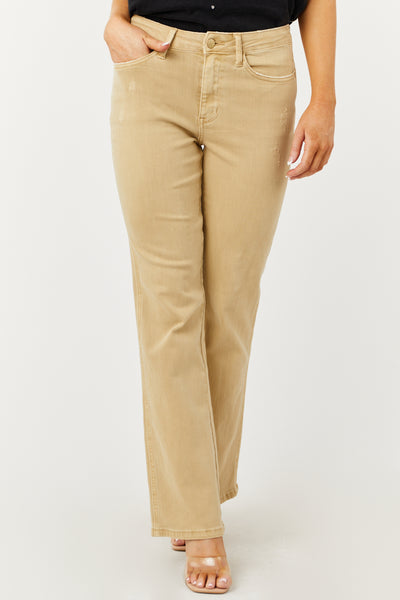 Judy Blue Beige High Rise Bootcut Jeans