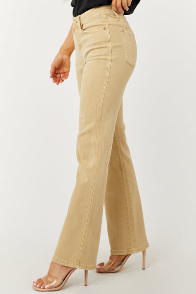 Judy Blue Beige High Rise Bootcut Jeans