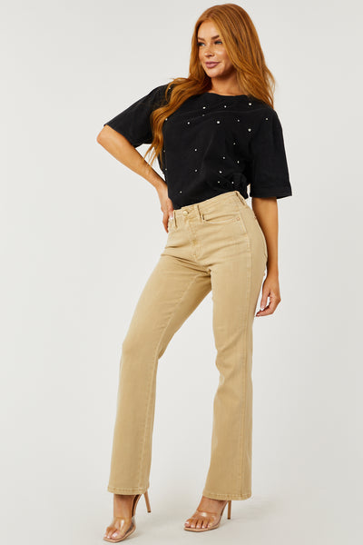 Judy Blue Beige High Rise Bootcut Jeans